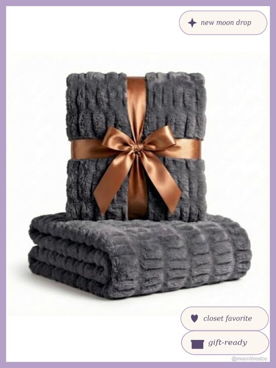 Other - Luxury Concepts Faux Rabbit Fur Throw Blanket 50x60 Ruched Machine Washable
